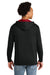 Next Level 9301 Mens French Terry Fleece Hooded Sweatshirt Hoodie w/ Pouch Pocket Black/Red Model Back