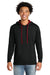Next Level 9301 Mens French Terry Fleece Hooded Sweatshirt Hoodie w/ Pouch Pocket Black/Red Model Front