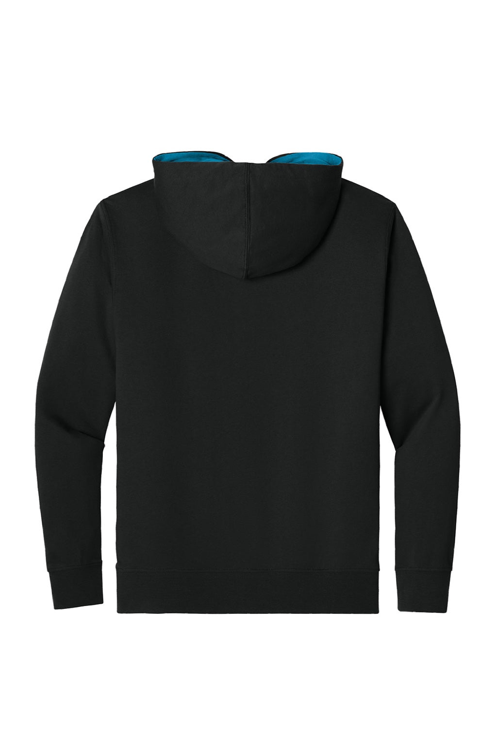 Next Level 9301 Mens French Terry Fleece Hooded Sweatshirt Hoodie w/ Pouch Pocket Black/Turquoise Blue Flat Back