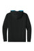 Next Level 9301 Mens French Terry Fleece Hooded Sweatshirt Hoodie w/ Pouch Pocket Black/Turquoise Blue Flat Back