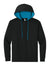 Next Level 9301 Mens French Terry Fleece Hooded Sweatshirt Hoodie w/ Pouch Pocket Black/Turquoise Blue Flat Front