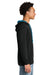 Next Level 9301 Mens French Terry Fleece Hooded Sweatshirt Hoodie w/ Pouch Pocket Black/Turquoise Blue Model Side