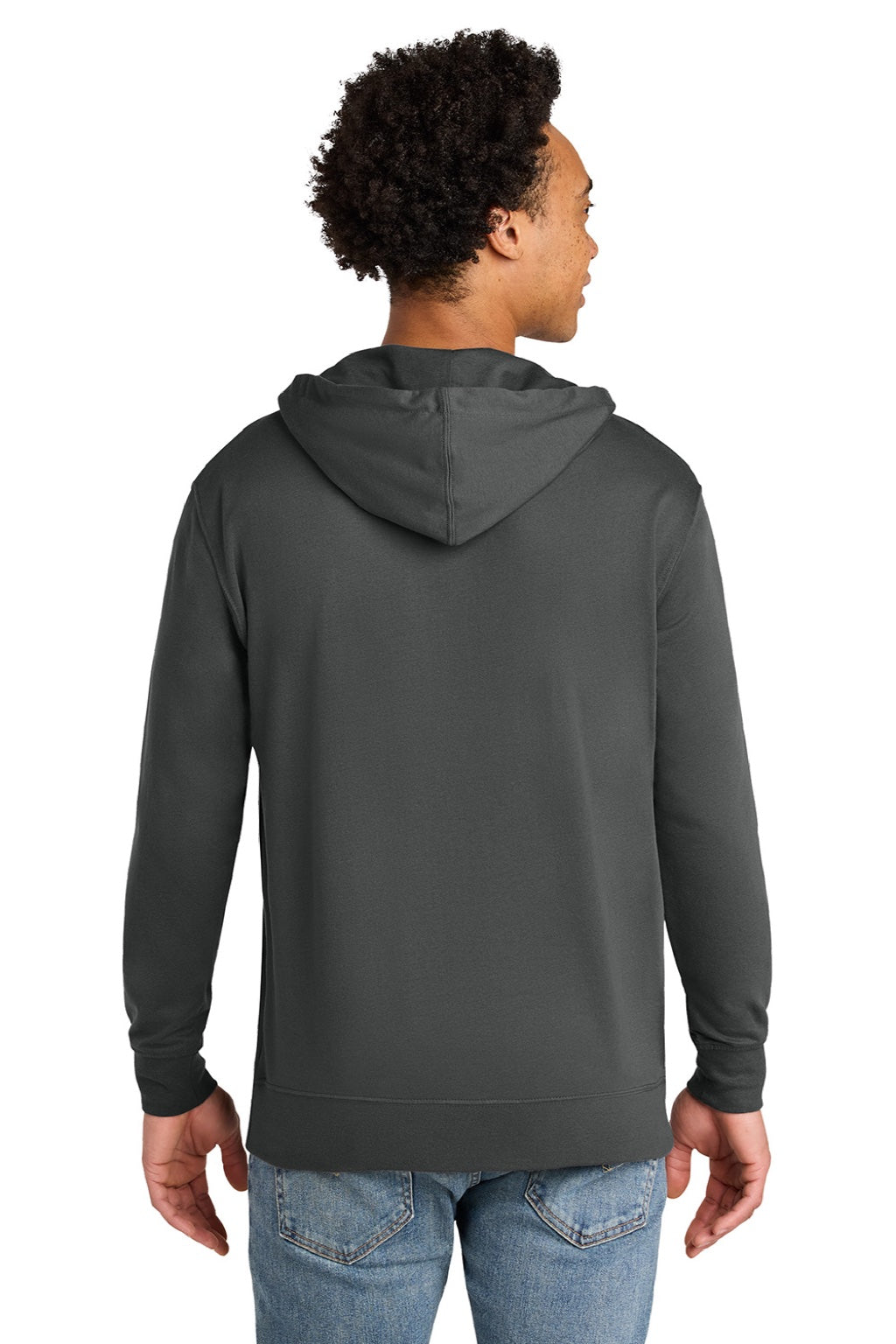 Next Level 9301 Mens French Terry Fleece Hooded Sweatshirt Hoodie w/ Pouch Pocket Heavy Metal Grey Model Back