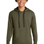 Next Level Mens French Terry Fleece Hooded Sweatshirt Hoodie w/ Pouch Pocket - Military Green/Black