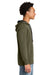 Next Level 9301 Mens French Terry Fleece Hooded Sweatshirt Hoodie w/ Pouch Pocket Military Green/Black Model Side
