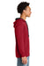 Next Level 9301 Mens French Terry Fleece Hooded Sweatshirt Hoodie w/ Pouch Pocket Red/Black Model Side