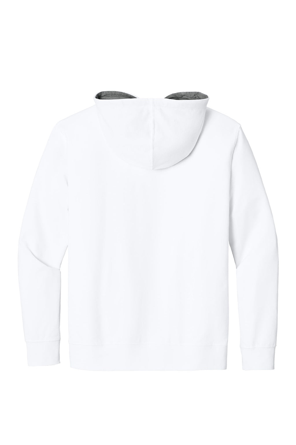 Next Level 9301 Mens French Terry Fleece Hooded Sweatshirt Hoodie w/ Pouch Pocket White/Heather Grey Flat Back