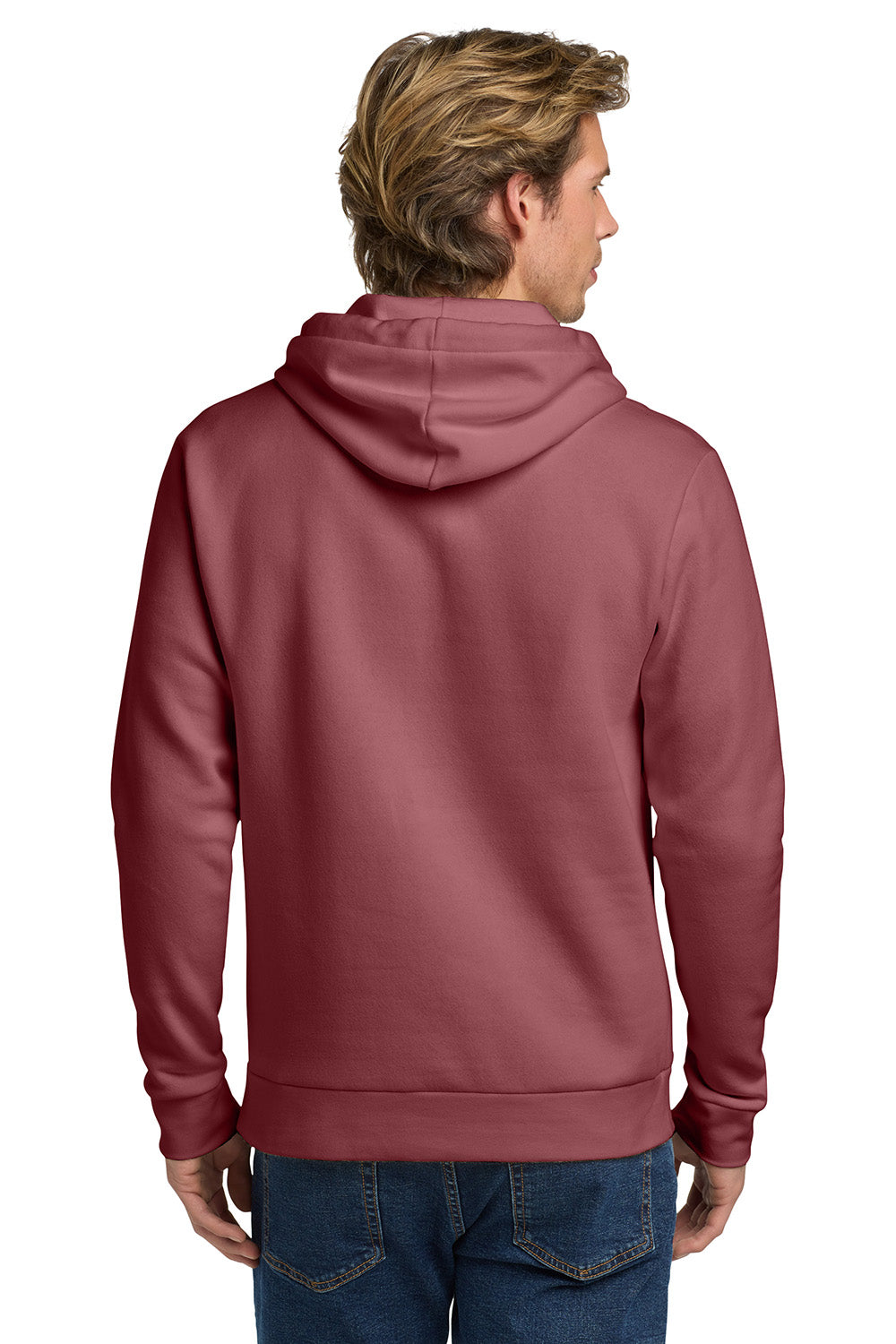 Next Level NL9303/9303 Mens Fleece Hooded Sweatshirt Hoodie w/ Pouch Pocket Mauve Model Back