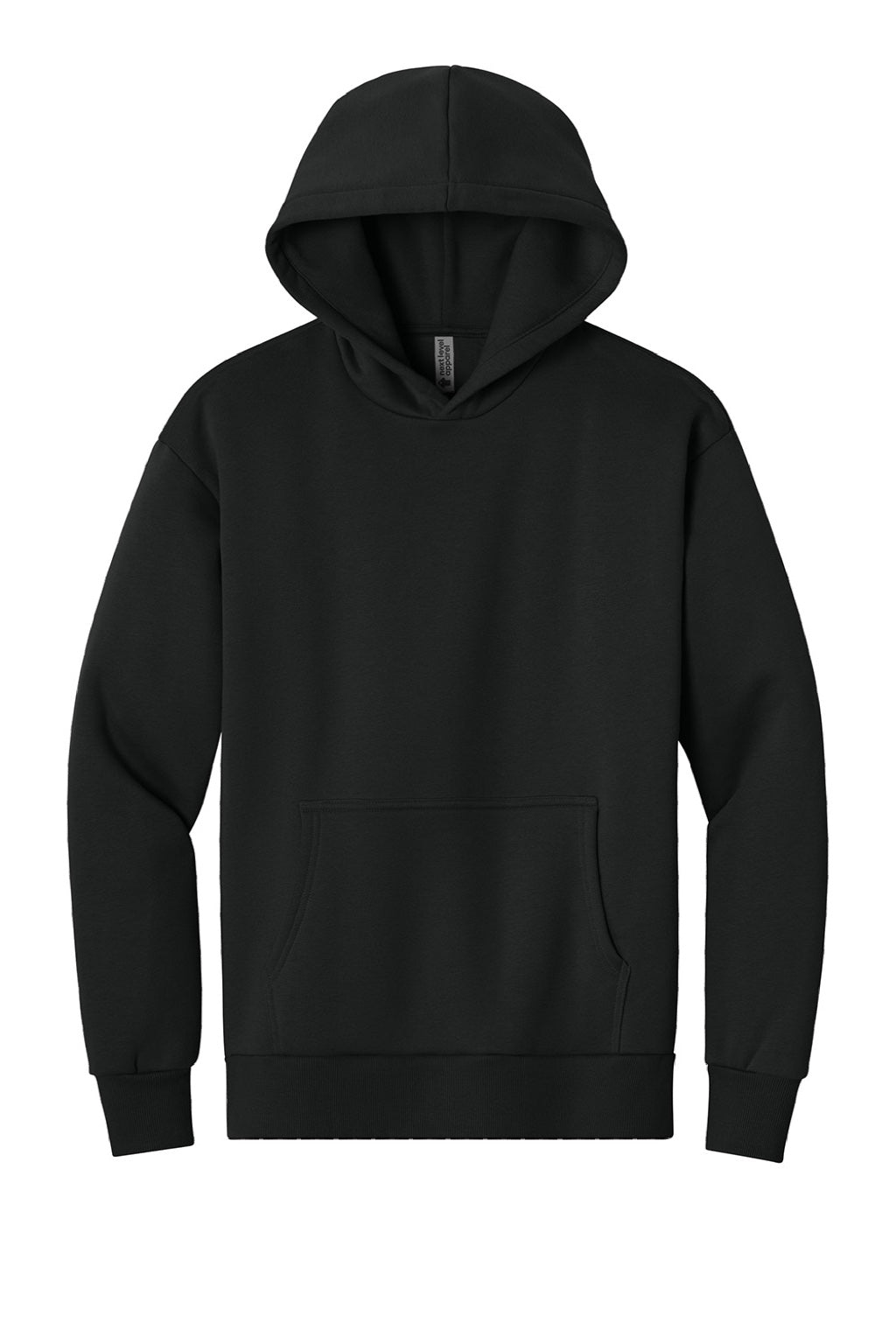 Next Level NL9307 Mens Heavyweight Hooded Sweatshirt Hoodie w/ Pouch Pocket Black Flat Front