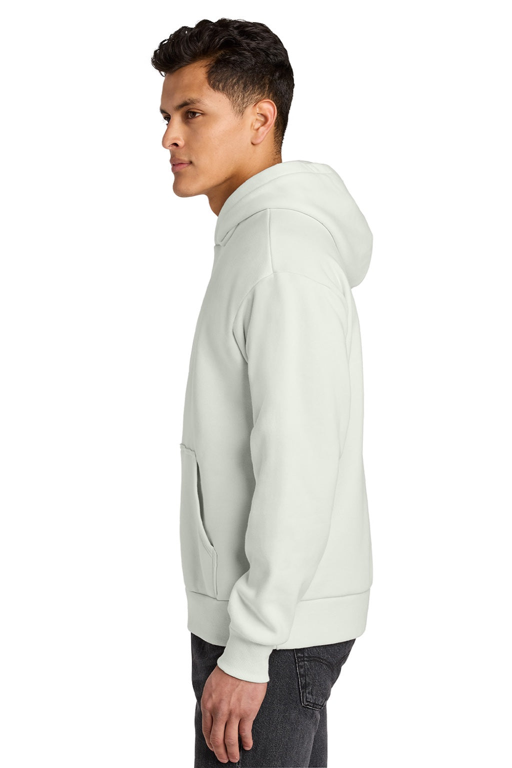 Next Level NL9307 Mens Heavyweight Hooded Sweatshirt Hoodie w/ Pouch Pocket Bone Model Side