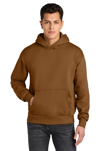 Next Level NL9307 Mens Heavyweight Hooded Sweatshirt Hoodie w/ Pouch Pocket Clay Brown Model Front