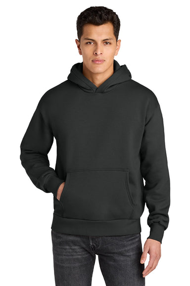 Next Level NL9307 Mens Heavyweight Hooded Sweatshirt Hoodie w/ Pouch Pocket Graphite Black Model Front