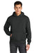 Next Level NL9307 Mens Heavyweight Hooded Sweatshirt Hoodie w/ Pouch Pocket Graphite Black Model Front