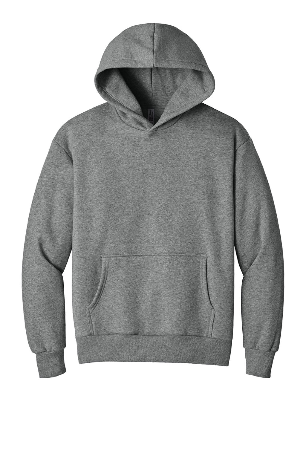 Next Level NL9307 Mens Heavyweight Hooded Sweatshirt Hoodie w/ Pouch Pocket Heather Grey Flat Front