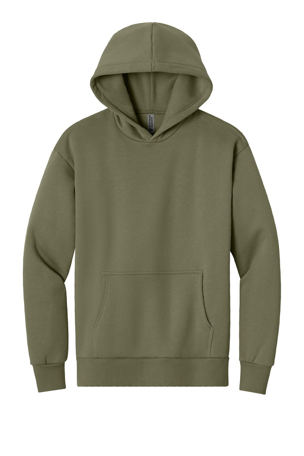Next Level NL9307 Mens Heavyweight Hooded Sweatshirt Hoodie w/ Pouch Pocket Light Olive Green Flat Front