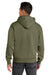 Next Level NL9307 Mens Heavyweight Hooded Sweatshirt Hoodie w/ Pouch Pocket Light Olive Green Model Back