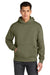 Next Level NL9307 Mens Heavyweight Hooded Sweatshirt Hoodie w/ Pouch Pocket Light Olive Green Model Front