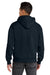 Next Level NL9307 Mens Heavyweight Hooded Sweatshirt Hoodie w/ Pouch Pocket Midnight Navy Blue Model Back