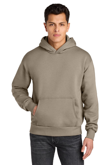 Next Level NL9307 Mens Heavyweight Hooded Sweatshirt Hoodie w/ Pouch Pocket Tan Model Front