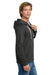 Next Level NL9602/9602 Mens Fleece Full Zip Hooded Sweatshirt Hoodie w/ Pockets Heavy Metal Grey Model Side