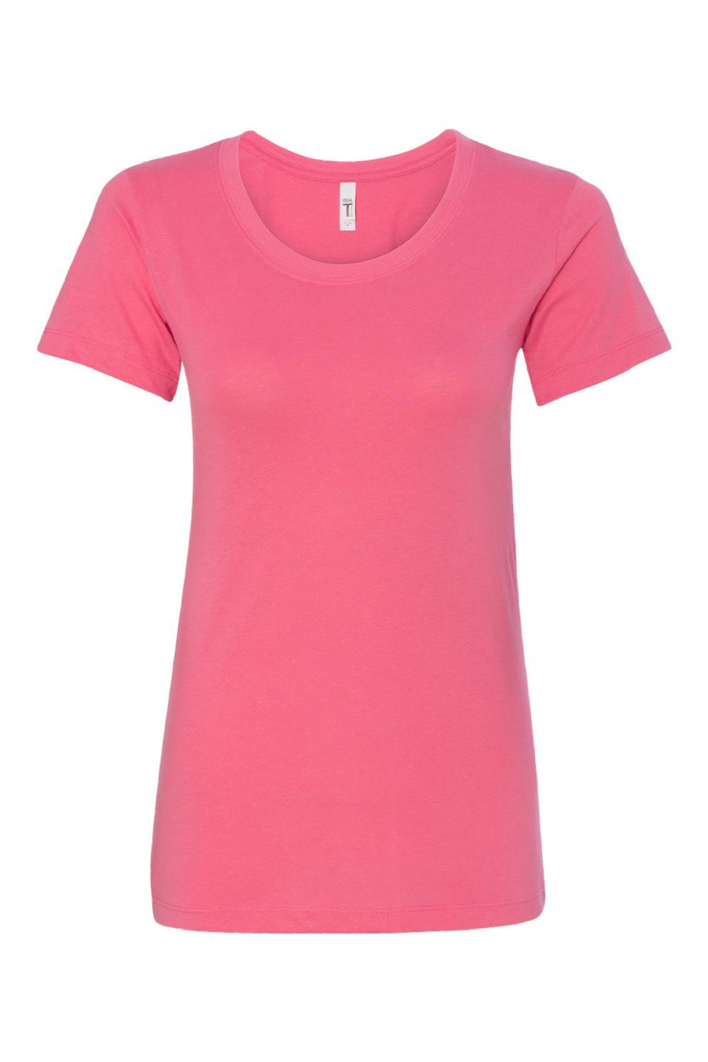 Next Level 1510 Womens Ideal Jersey Short Sleeve Crewneck T-Shirt Hot Pink Flat Front