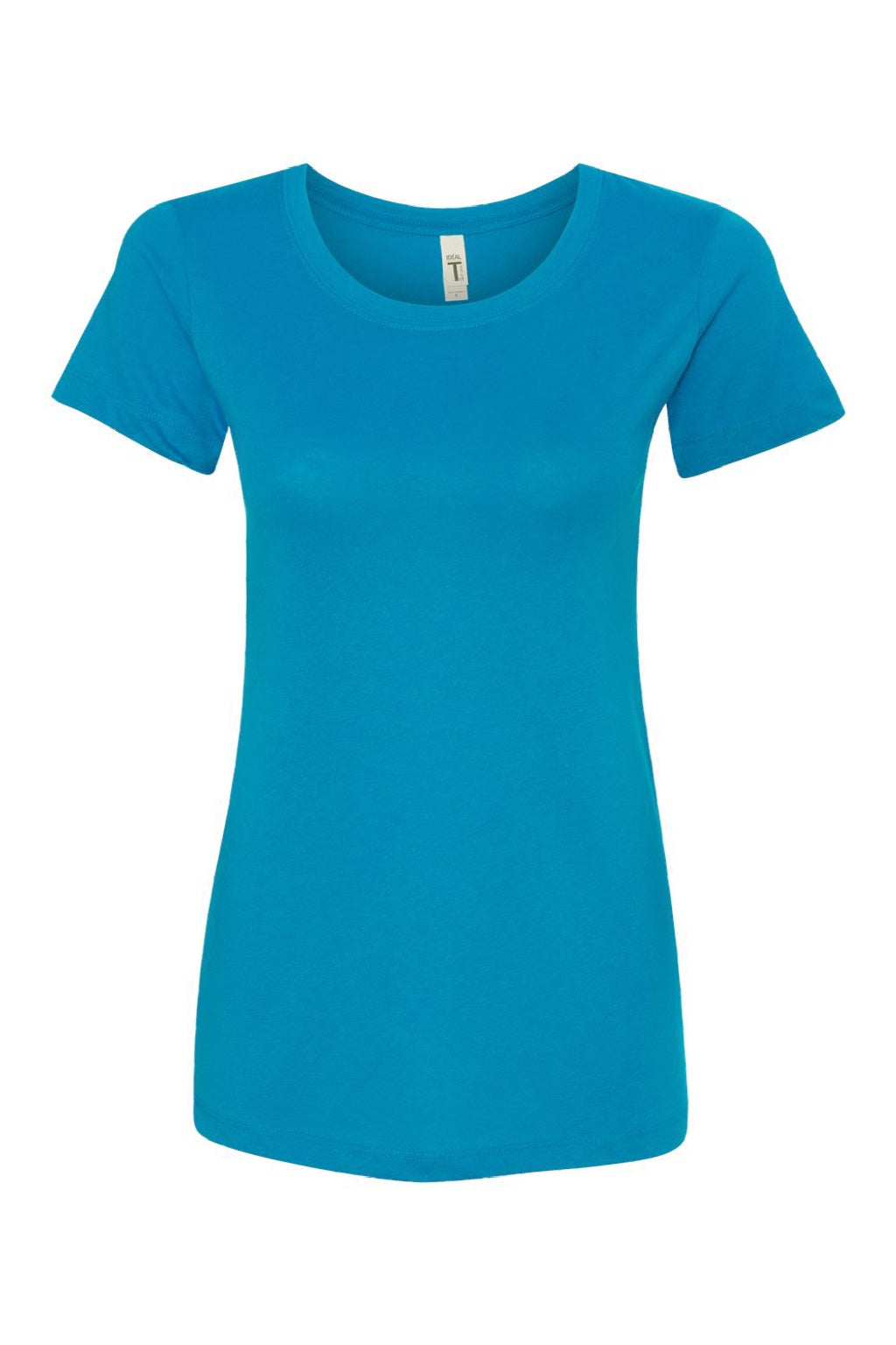 Next Level 1510 Womens Ideal Jersey Short Sleeve Crewneck T-Shirt Turquoise Blue Flat Front