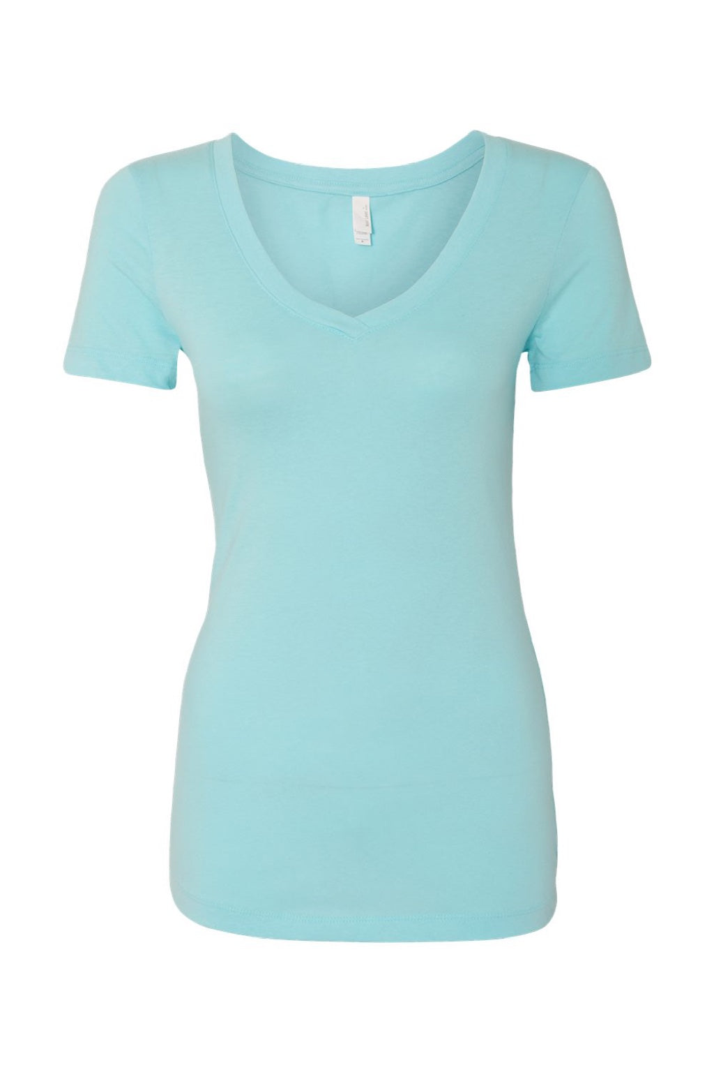 Next Level NL1540/1540 Womens Ideal Jersey Short Sleeve V-Neck T-Shirt Cancun Blue Flat Front