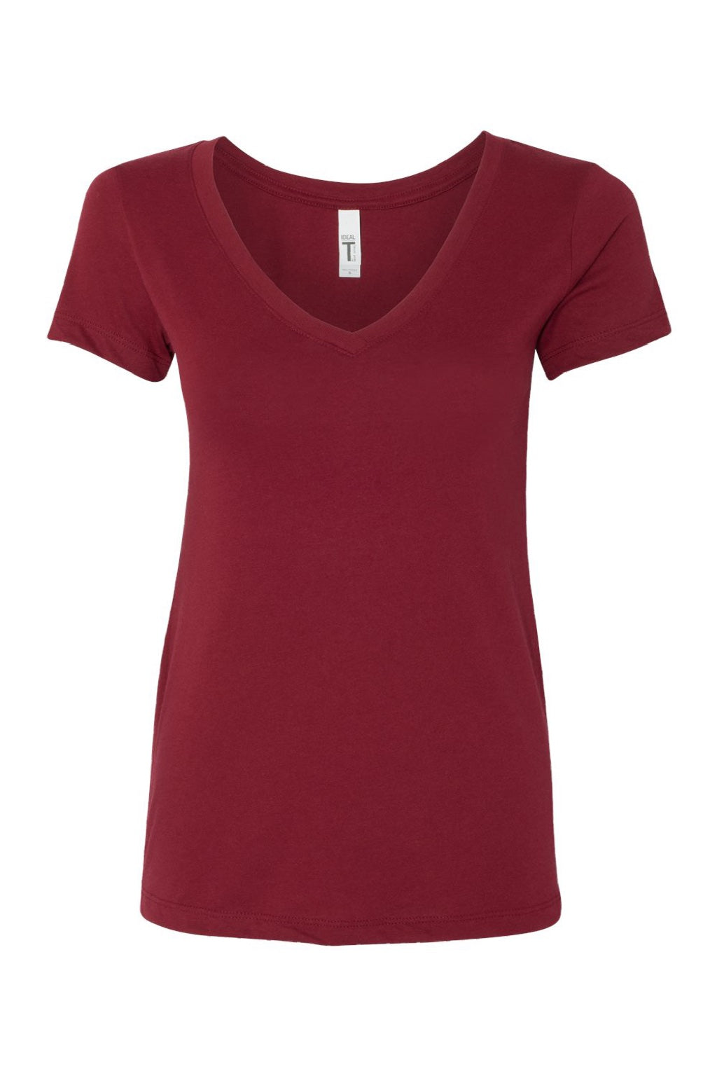 Next Level NL1540/1540 Womens Ideal Jersey Short Sleeve V-Neck T-Shirt Cardinal Red Flat Front