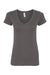 Next Level NL1540/1540 Womens Ideal Jersey Short Sleeve V-Neck T-Shirt Dark Grey Flat Front