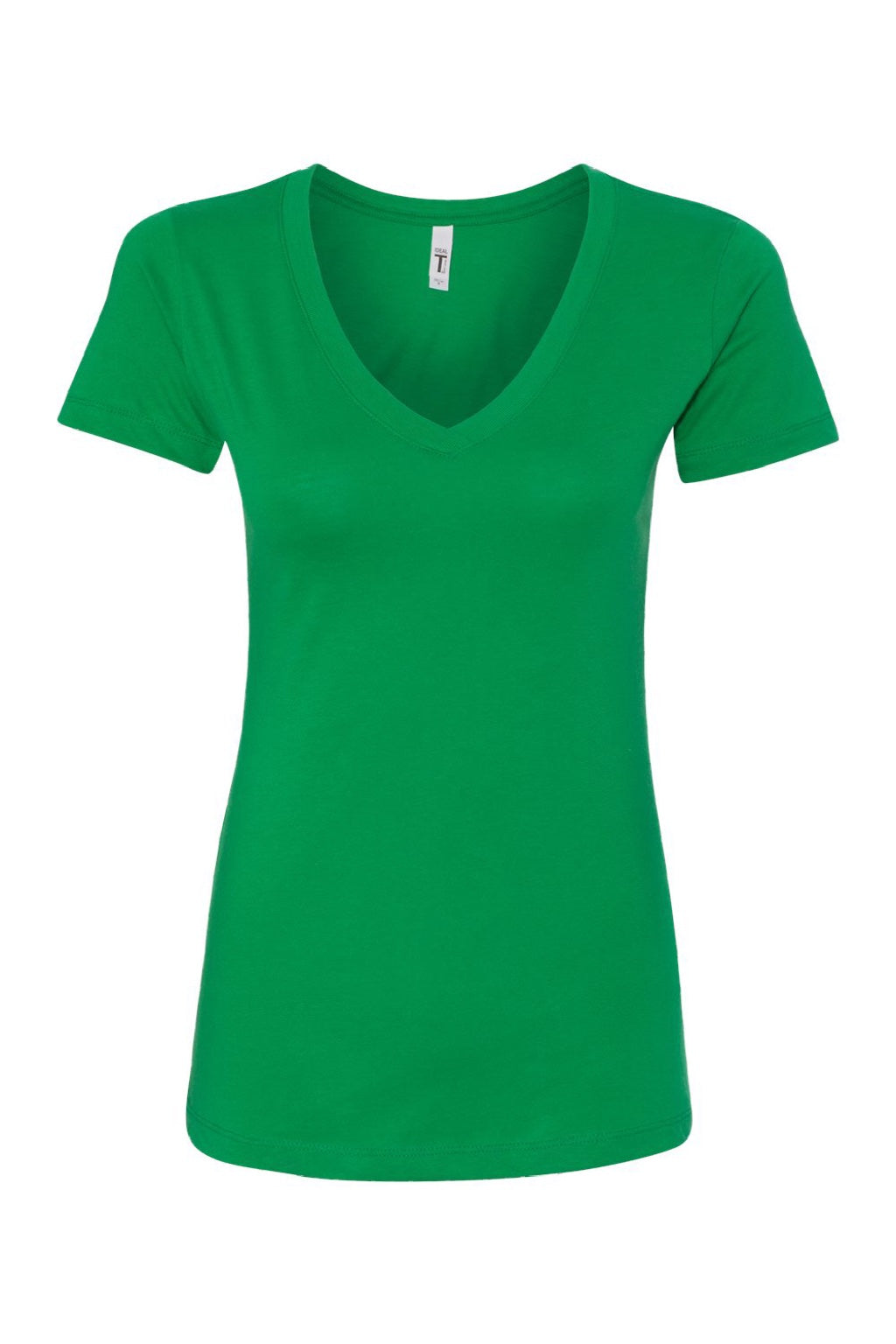 Next Level NL1540/1540 Womens Ideal Jersey Short Sleeve V-Neck T-Shirt Kelly Green Flat Front