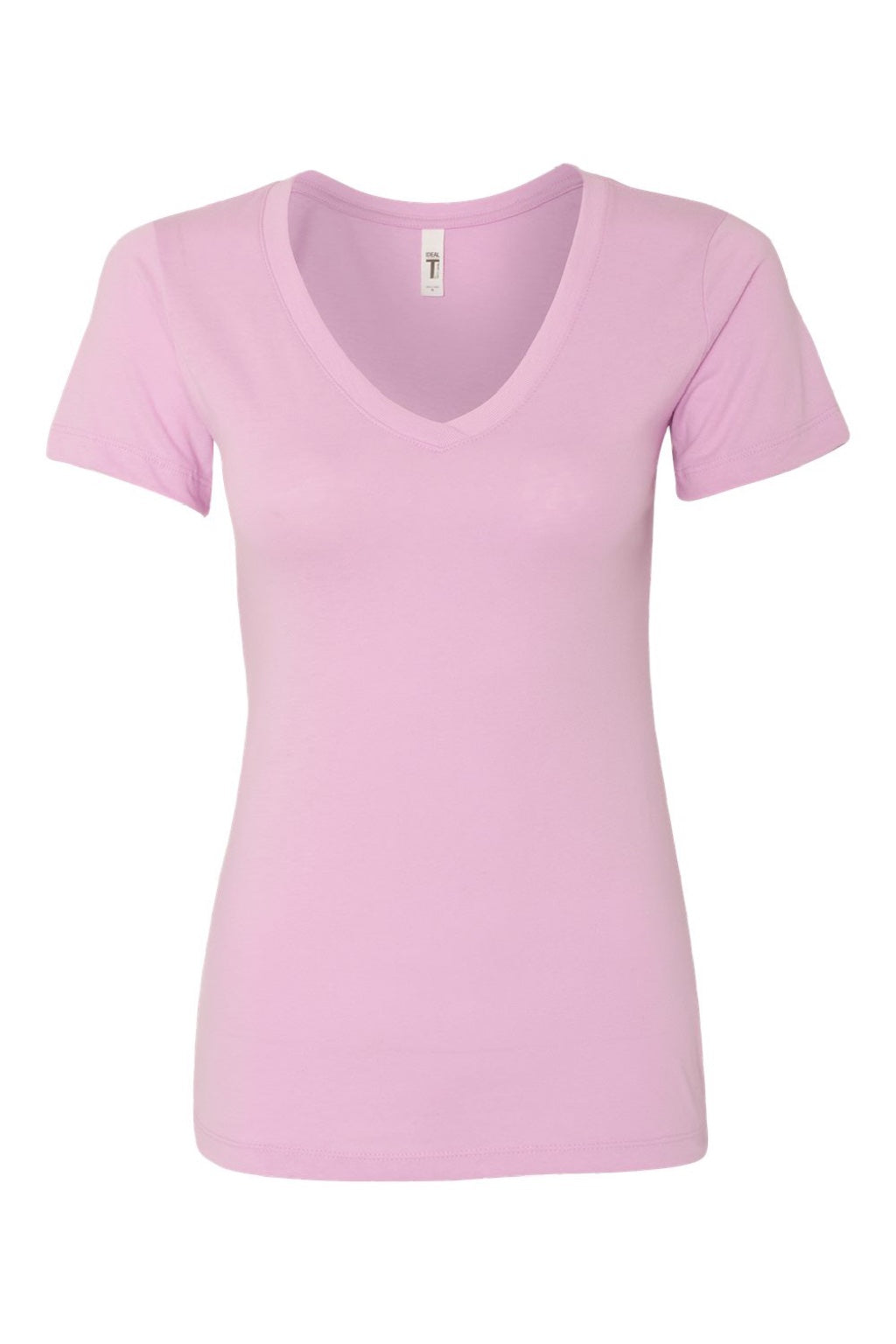 Next Level NL1540/1540 Womens Ideal Jersey Short Sleeve V-Neck T-Shirt Lilac Purple Flat Front