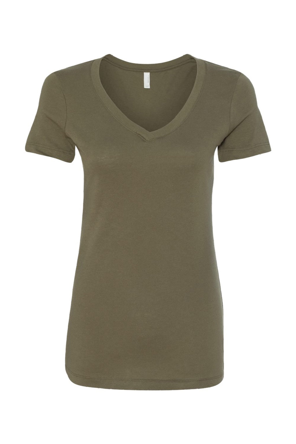 Next Level NL1540/1540 Womens Ideal Jersey Short Sleeve V-Neck T-Shirt Military Green Flat Front