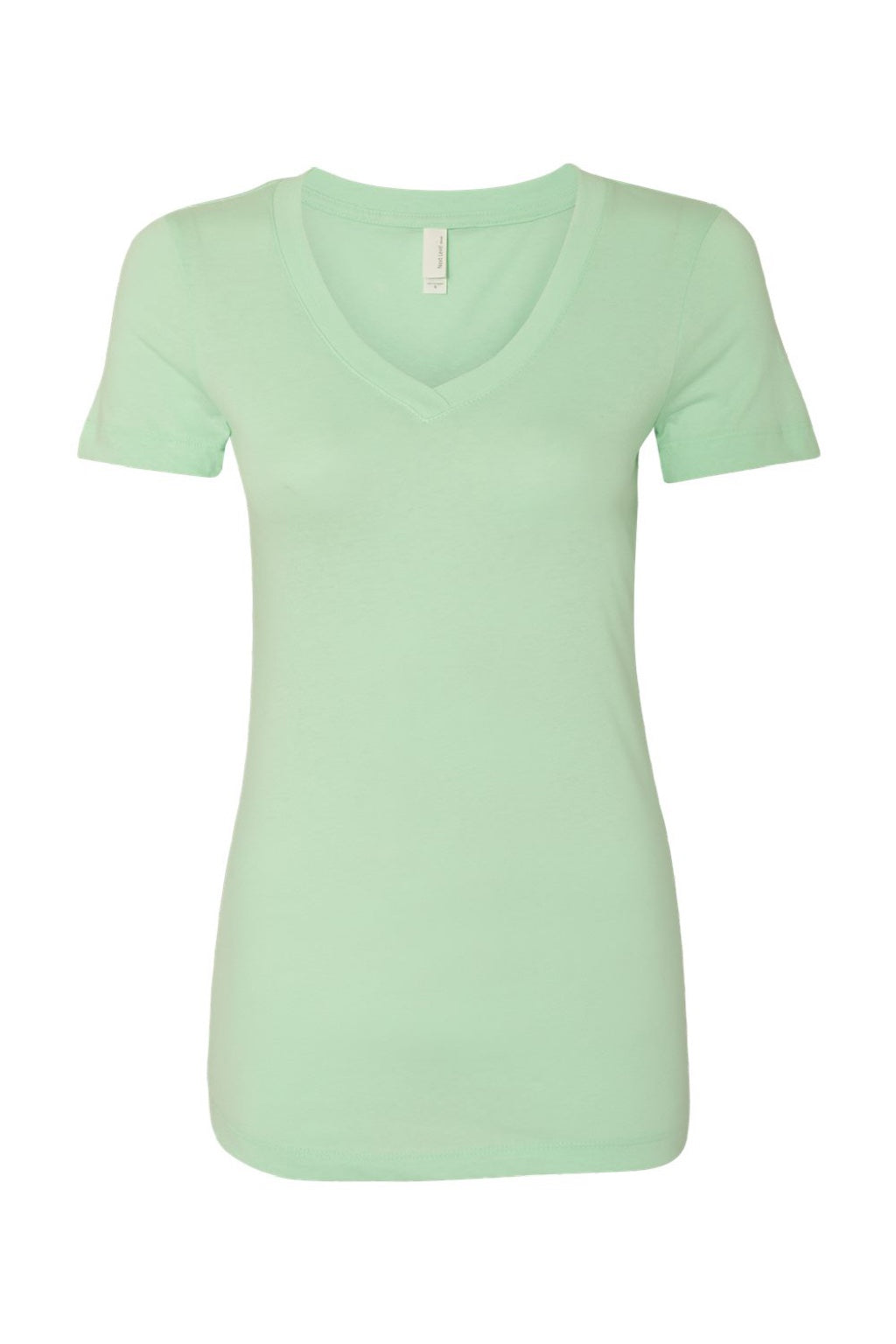 Next Level NL1540/1540 Womens Ideal Jersey Short Sleeve V-Neck T-Shirt Mint Green Flat Front
