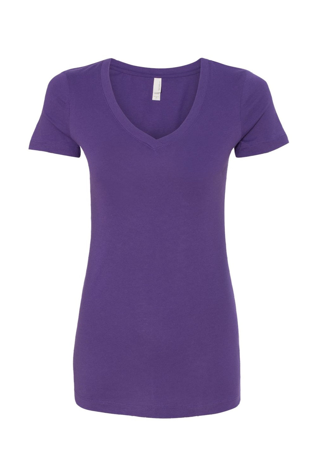 Next Level NL1540/1540 Womens Ideal Jersey Short Sleeve V-Neck T-Shirt Purple Rush Flat Front