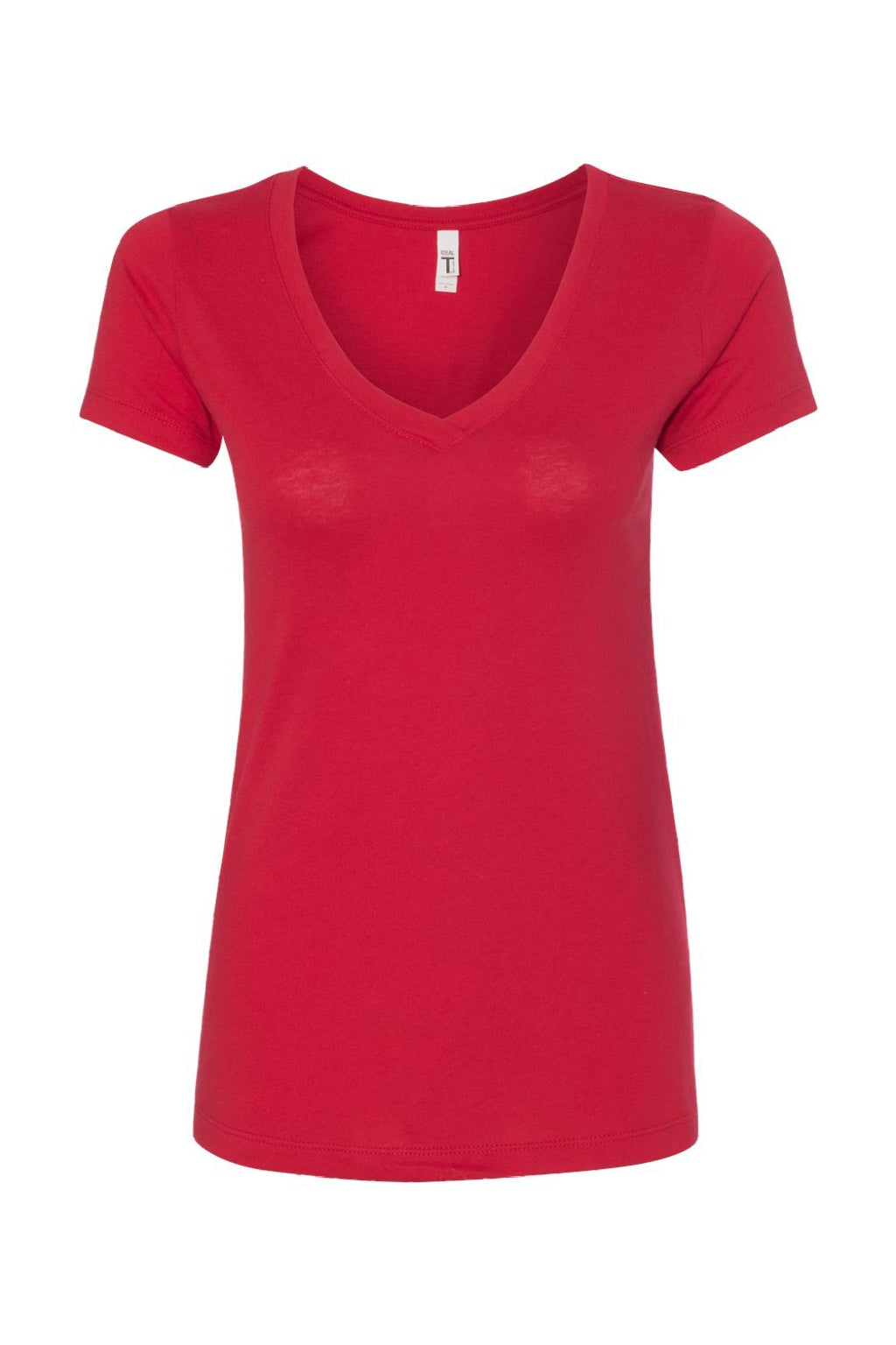 Next Level NL1540/1540 Womens Ideal Jersey Short Sleeve V-Neck T-Shirt Red Flat Front