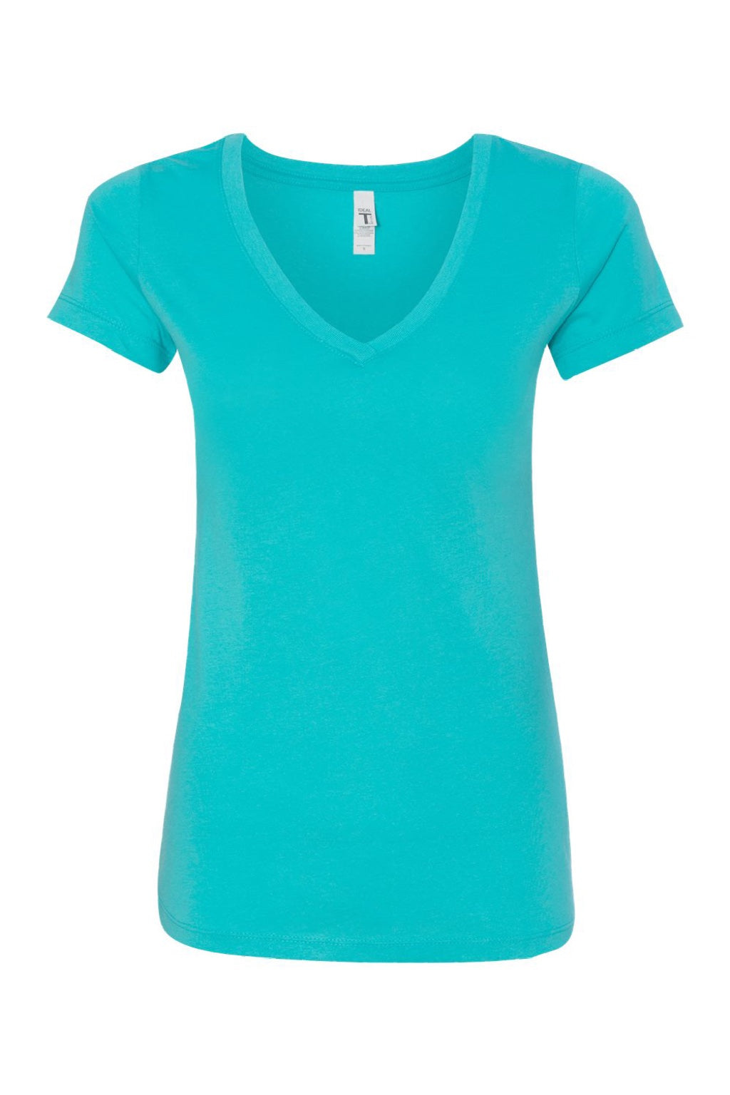 Next Level NL1540/1540 Womens Ideal Jersey Short Sleeve V-Neck T-Shirt Tahiti Blue Flat Front