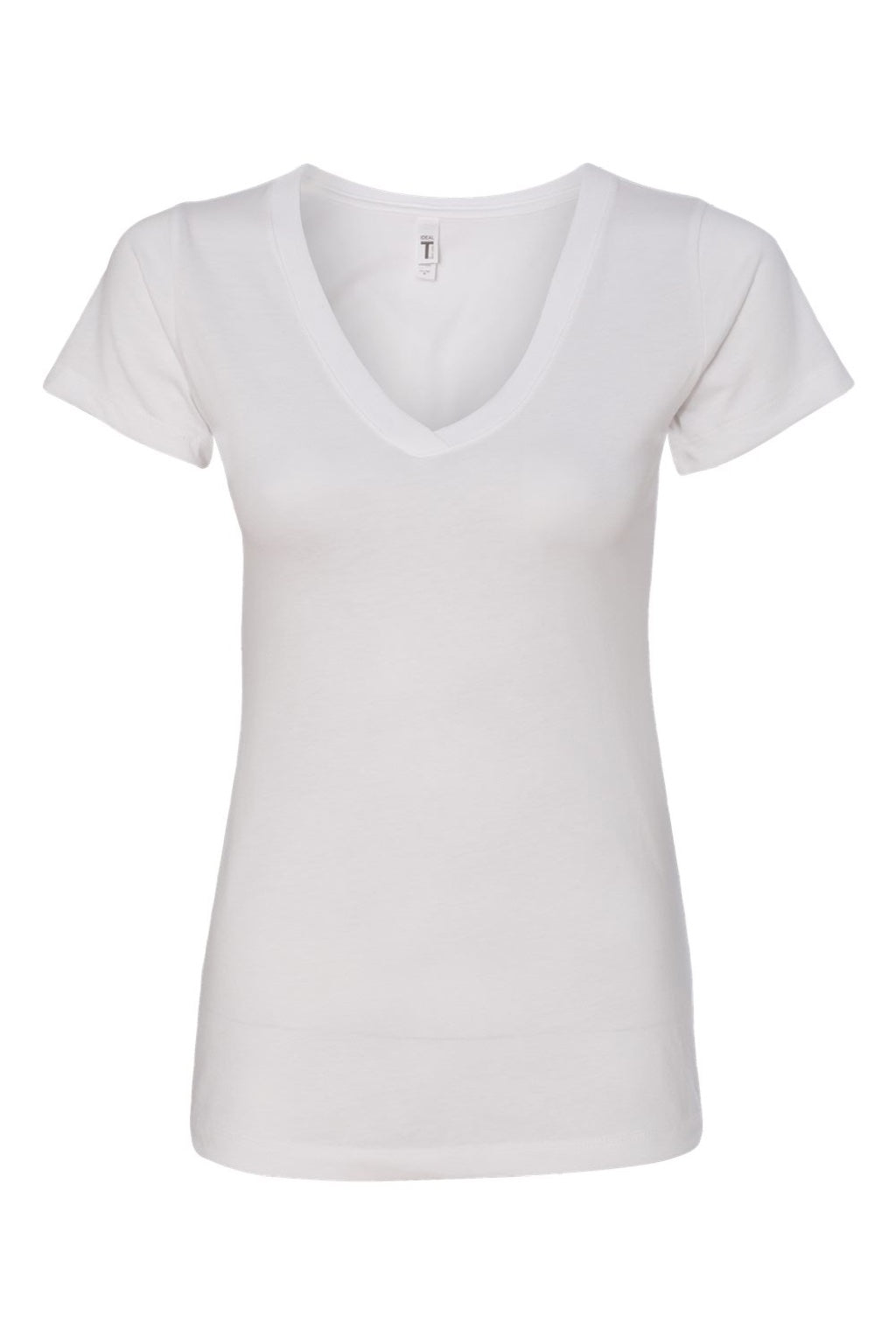 Next Level NL1540/1540 Womens Ideal Jersey Short Sleeve V-Neck T-Shirt White Flat Front