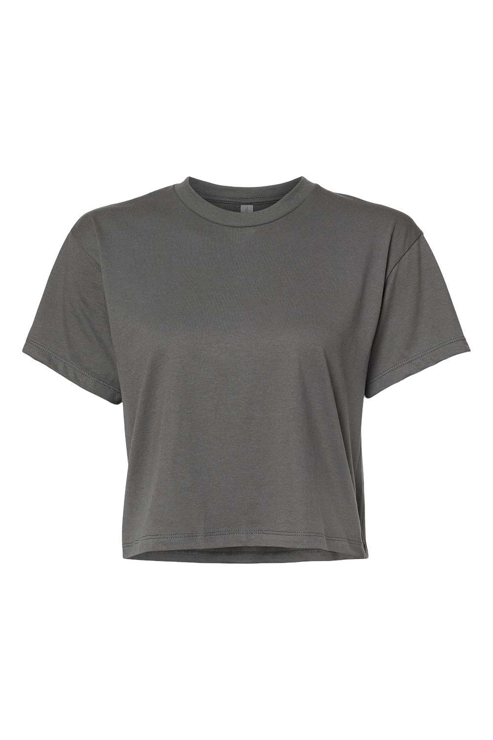 Next Level 1580NL Womens Ideal Crop Short Sleeve Crewneck T-Shirt Dark Grey Flat Front