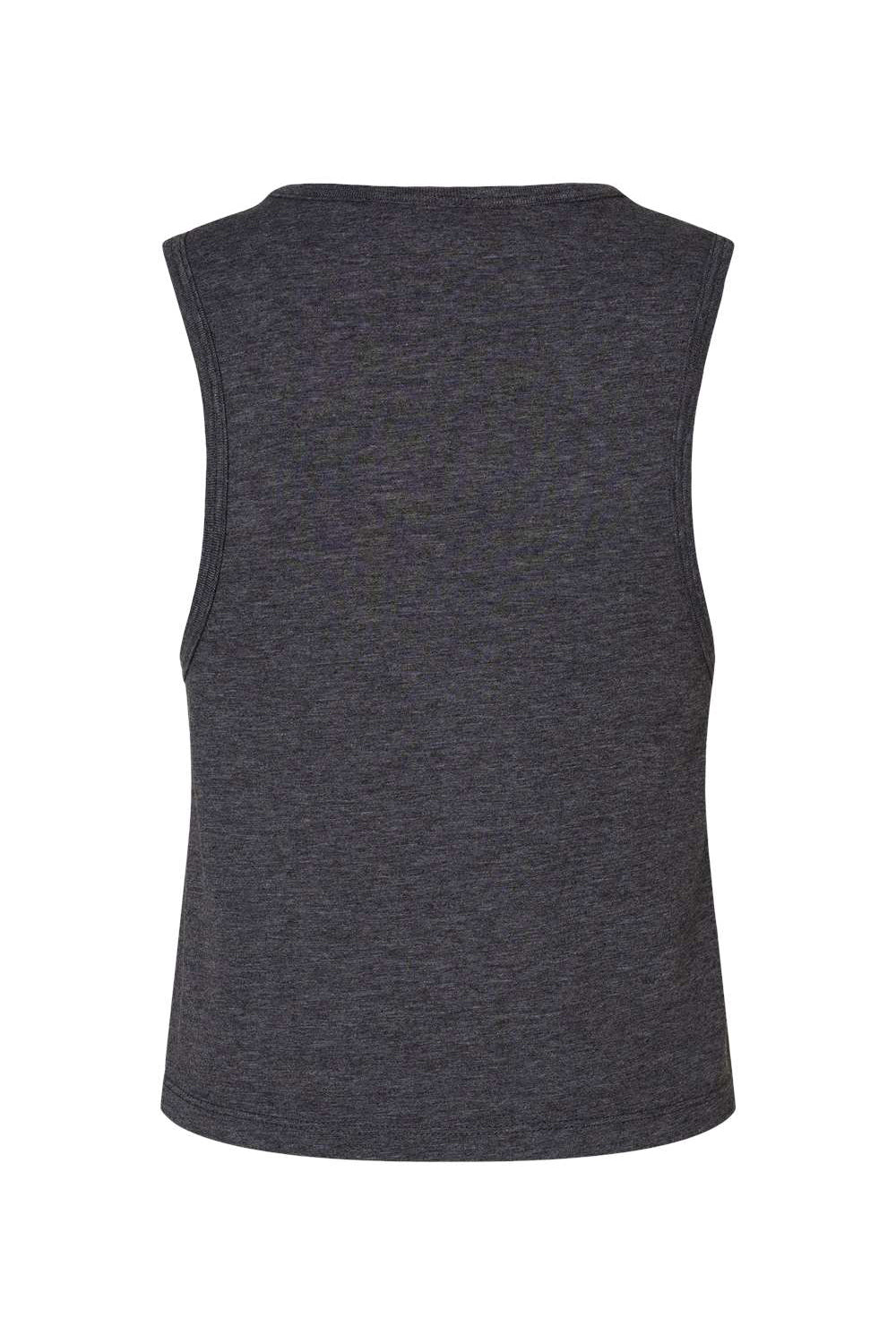 Next Level 5083 Womens Festival Cropped Tank Top Charcoal Grey Flat Back