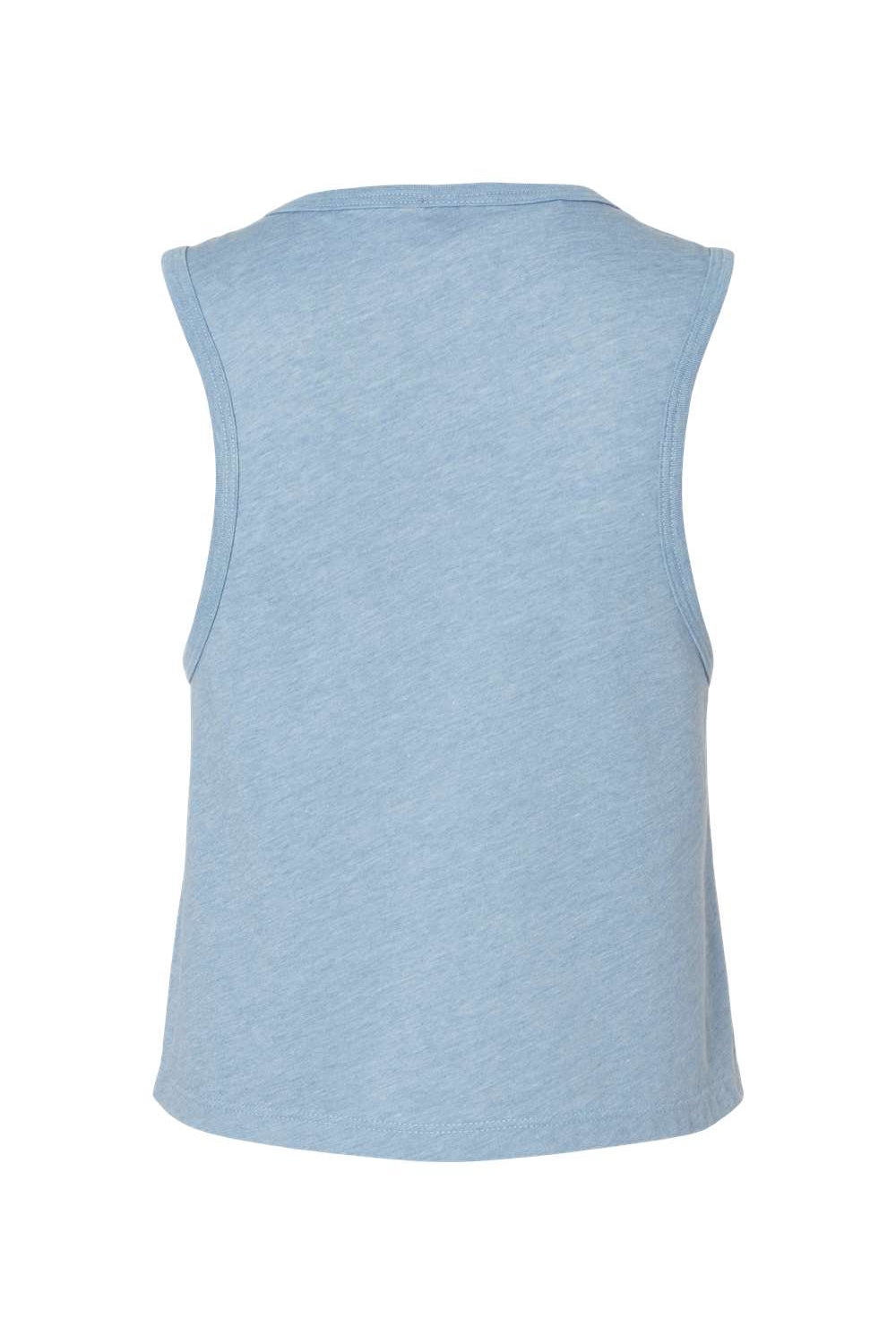 Next Level 5083 Womens Festival Cropped Tank Top Stonewashed Denim Blue Flat Back