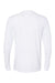 Next Level 6411 Mens Sueded Jersey Long Sleeve Crewneck T-Shirt White Flat Back