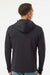 Next Level 9302 Mens Malibu Hooded Sweatshirt Hoodie w/ Pouch Pocket Heather Black Model Back