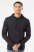 Next Level 9302 Mens Malibu Hooded Sweatshirt Hoodie w/ Pouch Pocket Heather Black Model Front