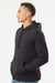 Next Level 9302 Mens Malibu Hooded Sweatshirt Hoodie w/ Pouch Pocket Heather Black Model Side