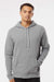 Next Level 9302 Mens Malibu Hooded Sweatshirt Hoodie w/ Pouch Pocket Heather Grey Model Front
