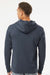 Next Level 9302 Mens Malibu Hooded Sweatshirt Hoodie w/ Pouch Pocket Heather Midnight Navy Blue Model Back
