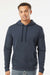 Next Level 9302 Mens Malibu Hooded Sweatshirt Hoodie w/ Pouch Pocket Heather Midnight Navy Blue Model Front