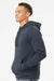 Next Level 9302 Mens Malibu Hooded Sweatshirt Hoodie w/ Pouch Pocket Heather Midnight Navy Blue Model Side