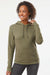 Next Level 9302 Mens Malibu Hooded Sweatshirt Hoodie w/ Pouch Pocket Heather Military Green Model Front