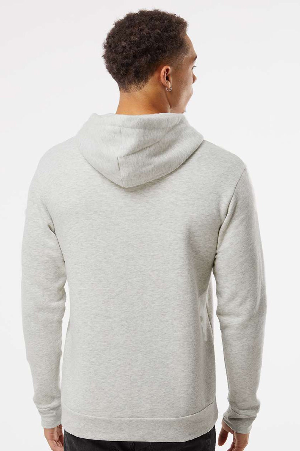 Next Level 9302 Mens Malibu Hooded Sweatshirt Hoodie w/ Pouch Pocket Oatmeal Model Back